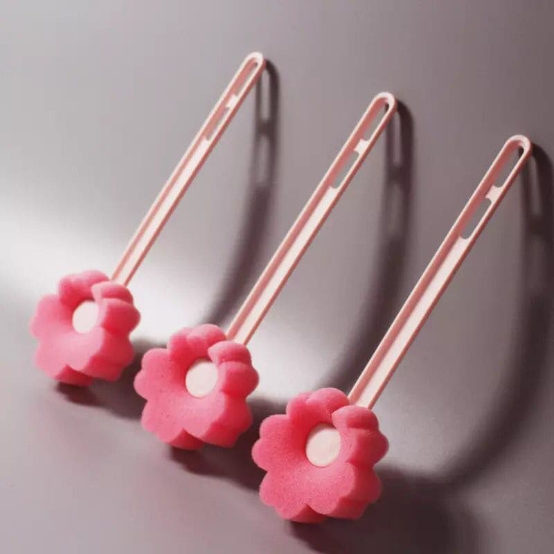 Long Handle Small Flower Cleaning Sponge, Cute Pink Glass Cup Brush, Bottle Tea Glass Cup Cleaning Soft Brush, Flower Shaped Bottle Brush Long Handle Small Flower Cleaning Sponge, Cute Pink Glass Cup Brush, Bottle Tea Glass Cup Cleaning Soft Brush, Flower Shaped Bottle Brush